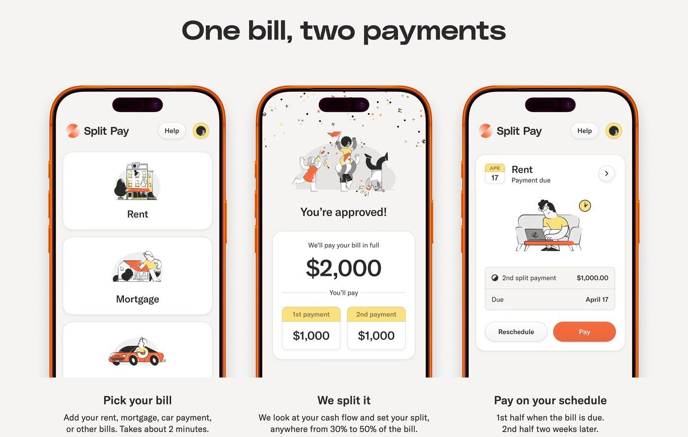 Split Pay: big bills, better timing
